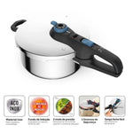 Panela De Pressao Inox Trendy 4L Fechamento Externo Rochedo - Loja Do Thor