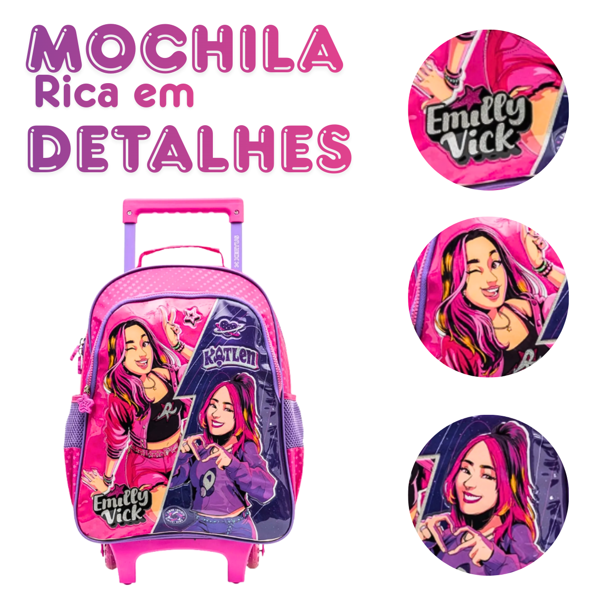 Mala com Rodas 16 Emilly Vick X - 15600 - Artigo Escolar