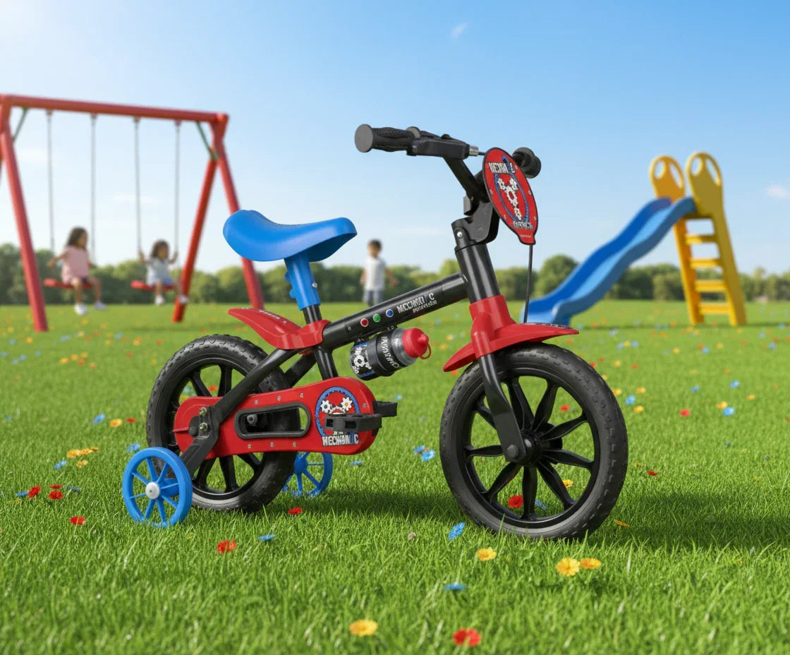 Bicicleta Infantil Aro 12 com Rodinhas Menino Mechanic - Nathor - Loja Do Thor