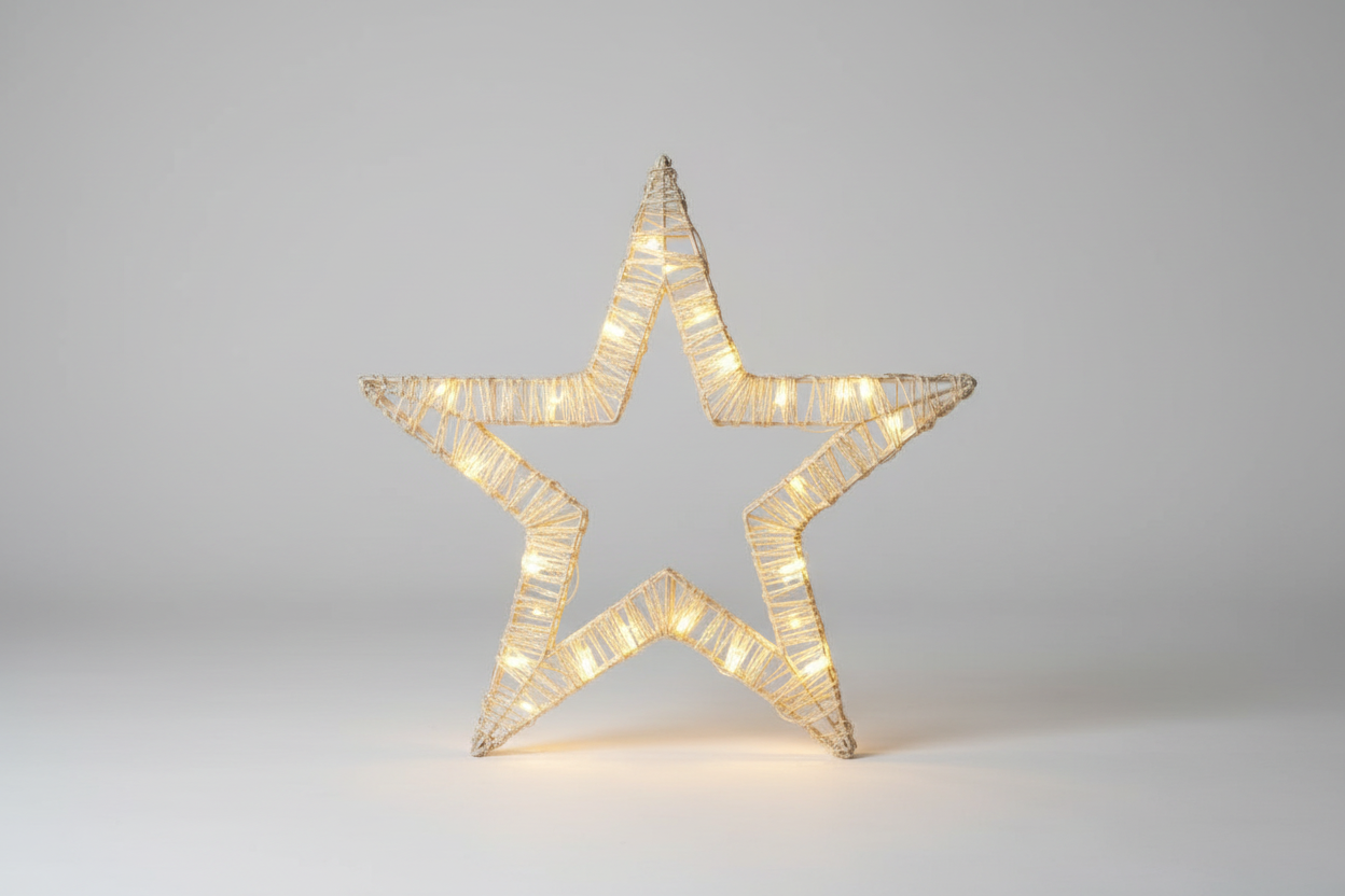 Estrela Fixa 360Leds Branco Quente 60CM