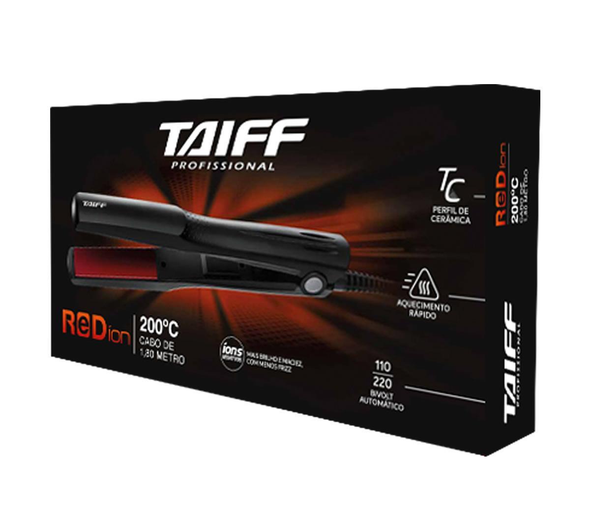 Prancha Cabelo Taiff Red Ion Ceramica Bivolt Preta - 100141