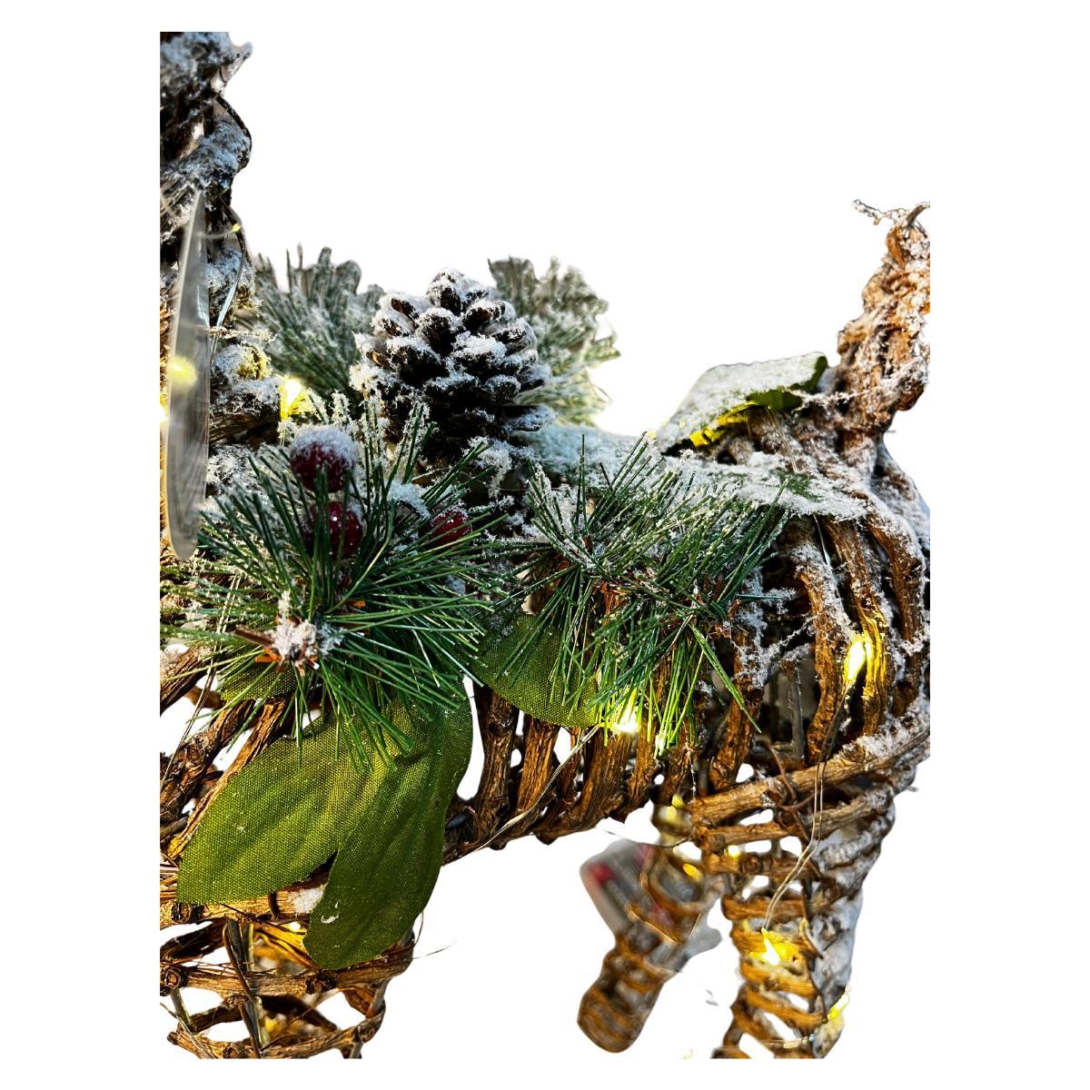 Rena Natural Decorativa De Natal Com Luz 42CM NTD24002