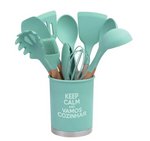 Kit Utensilios De Cozinha Silicone Verde