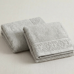 Toalha de Rosto Corttex Super Soft Arabesco Zero Twist Cinza 50x70cm