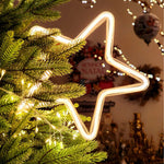 Cortina Estrela Neon Led 9pçs Branco Quente - Grillo