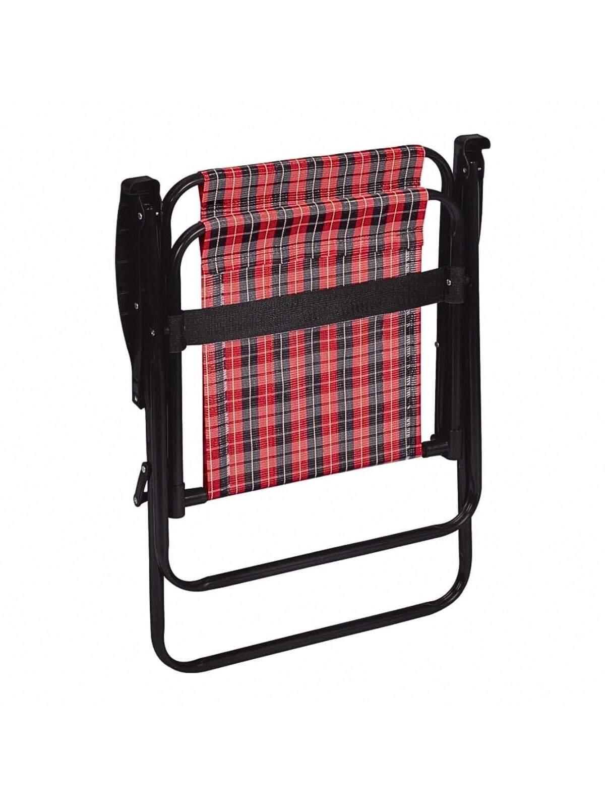 Cadeira De Praia Alta Xadrez Vermelho Carmin Mor + Brinde - Loja Do Thor