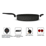 Frigideira Rochedo Funda Stone Antiaderente 28 Cm Preta Jc28 R2Z1GVB81