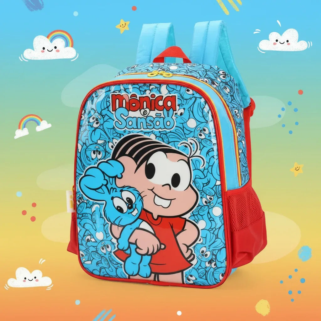 Mochila De Costas Turma Da Mônica Azul Un Luxcel 43X32X15Cm - Loja Do Thor