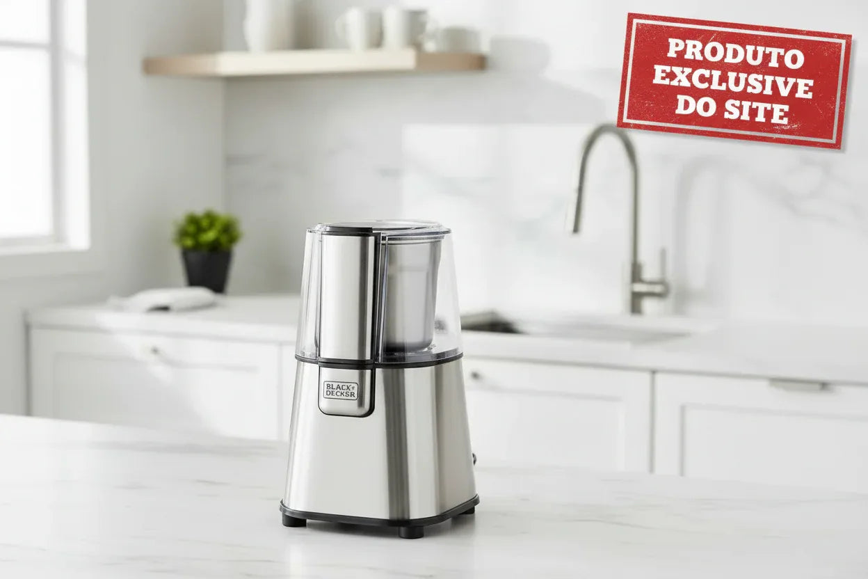 Moedor de Grãos Inox Gourmand Gris Black Decker 220W 127V - Loja Do Thor