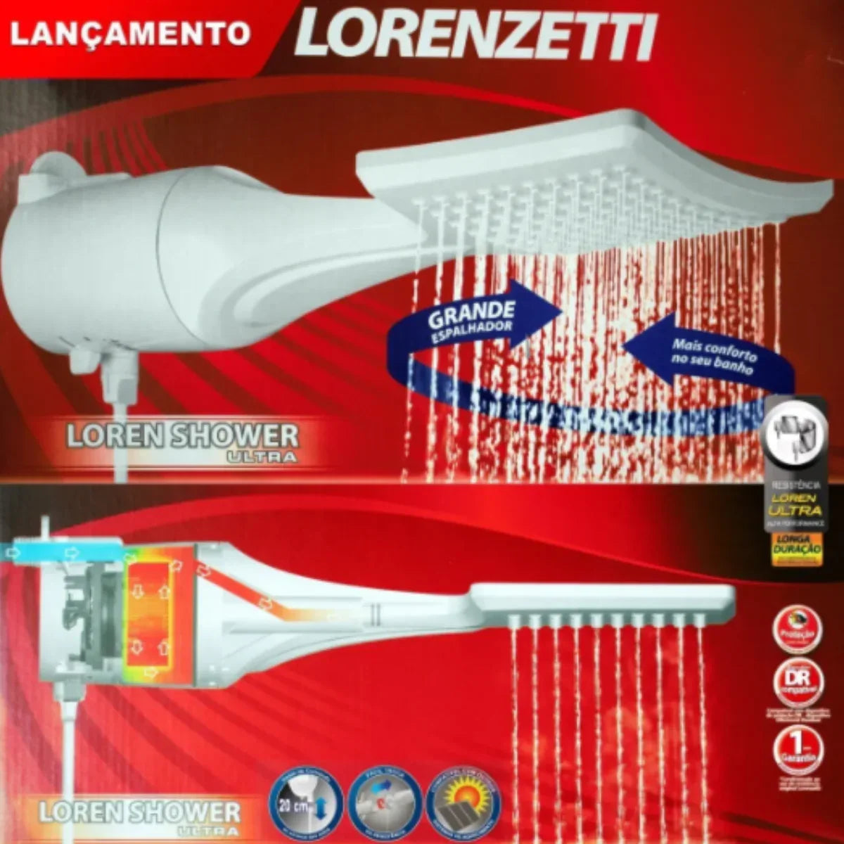 Ducha Lorenzetti Loren Shower Eletrônica 7500W - 220V - Loja Do Thor