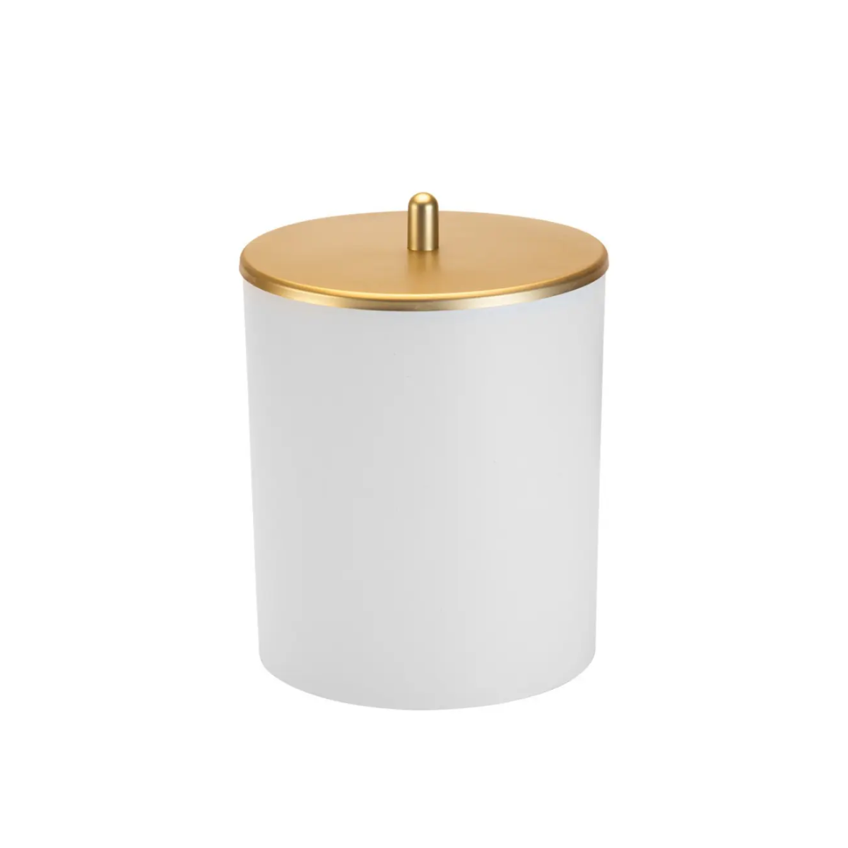 Lixeira Com Tampa 5 Litros  Branca Com Dourado -Arthi