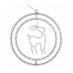 Argola Dupla C/ Figuras Rena 80LEDs Colorido - Global