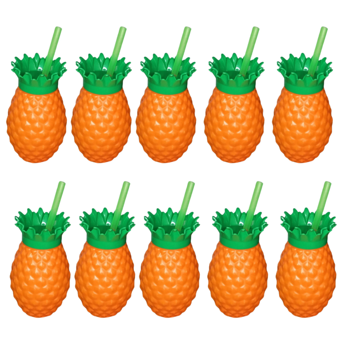 Kit com 10 Copos Abacaxi para Festa Tropical  500ml - Injetemp
