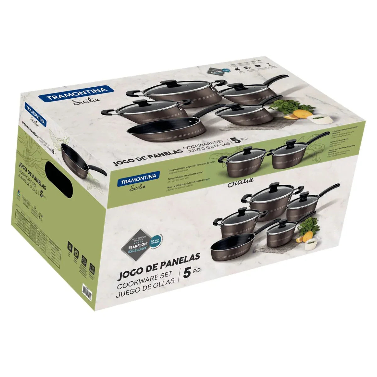 Jogo De Panelas 5pçs Sicília Tramontina 20499615 - Loja Do Thor