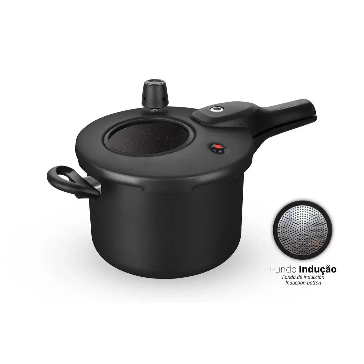 Panela De Pressao Visor Fech. Externo 4,5L Preto MTA 666044 - Loja Do Thor