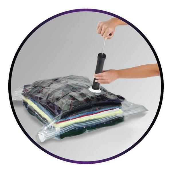 Kit Saco Organizador A Vacuo 50X60Cm C/ Bomba Manual Clink