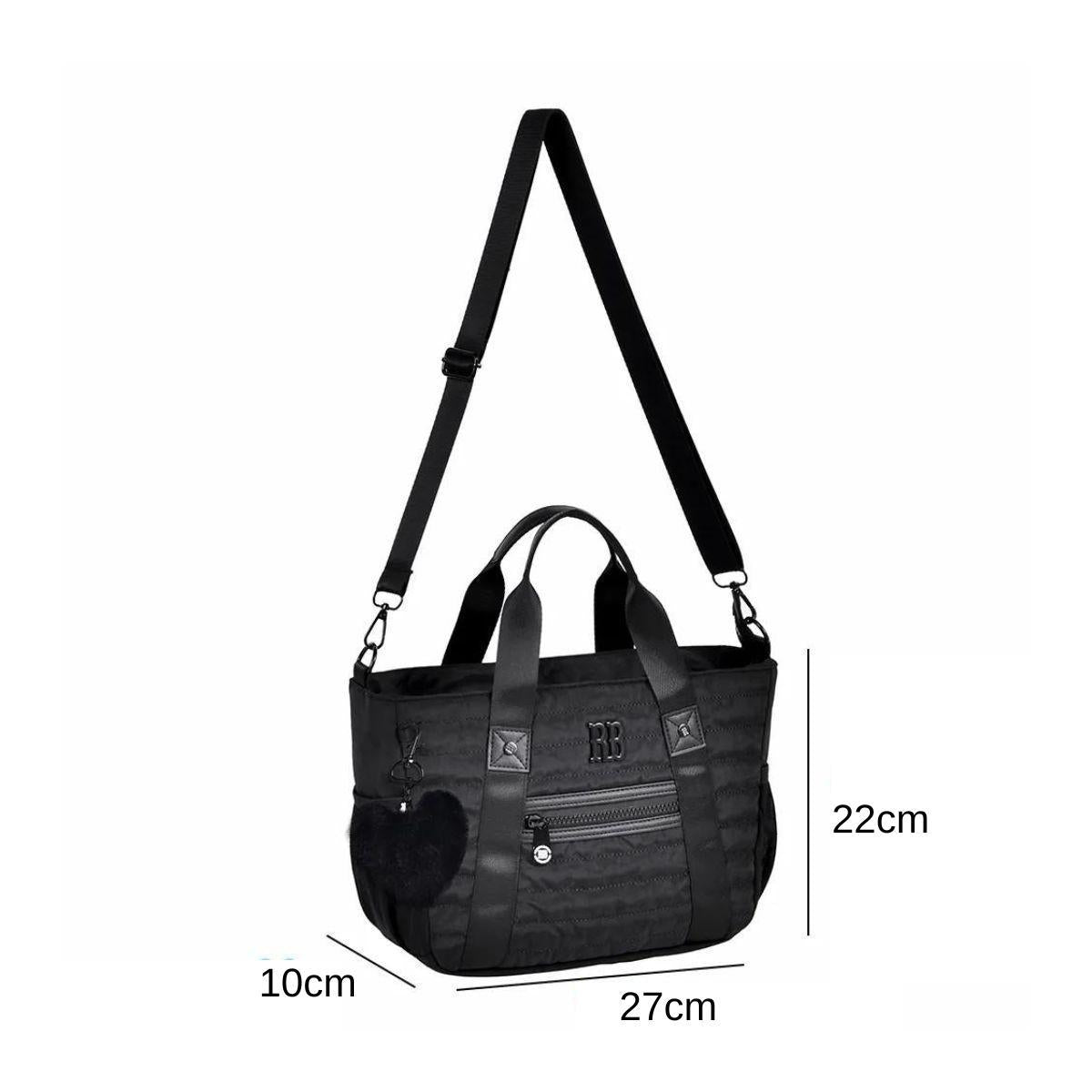 Bolsa Tiracolo Preta Feminina Transversal Mão Rebecca Bonbon