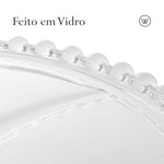 PRATO P/BOLO CRISTAL DE CHUMBO C/PE E TAMPA PEARL 31x25cm