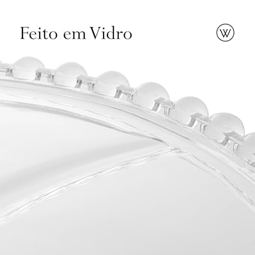 PRATO P/BOLO CRISTAL DE CHUMBO C/PE E TAMPA PEARL 31x25cm