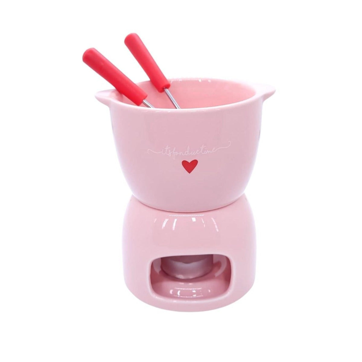 Conjunto Fondue De Porcelana Hauskraft Lamour Rosa 5 Pecas