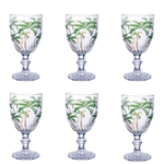 Conjunto 6 Taças De Vidro Palm Tree Color 300ml - Class Home