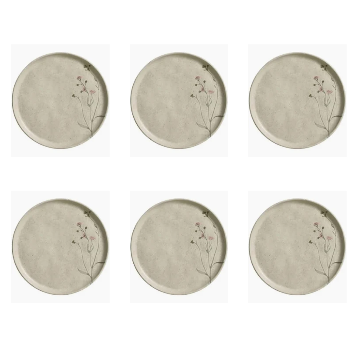 Conjunto de 6 Pratos Sobremesa Bio Campestre -Porto Brasil