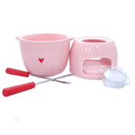 Conjunto Fondue De Porcelana Hauskraft Lamour Rosa 5 Pecas