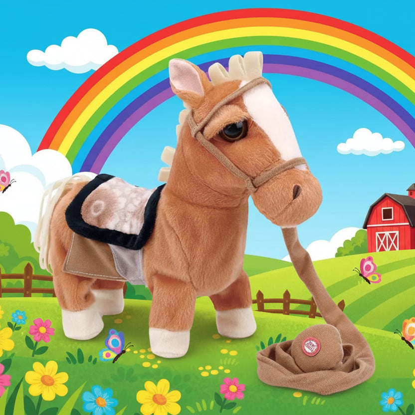Pelúcia Interativa Cavalo 25 Cm Com Som - Caa Toys - Loja Do Thor