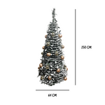Árvore Cone Nevada C/ LED USB Verde Branco 150CM Grillo 62697-098