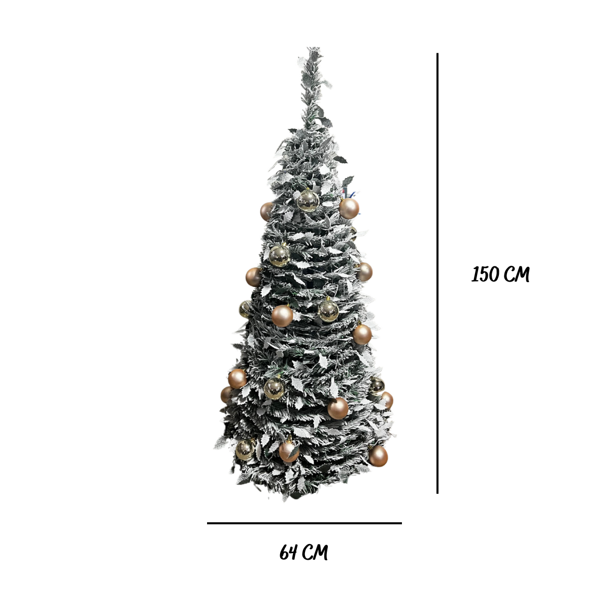 Árvore Cone Nevada C/ LED USB Verde Branco 150CM Grillo 62697-098