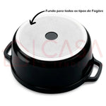 CACAROLA REDONDA 25,4X11CM 4,3L PA9000-24PR HERCULES NA COR PRETA - Loja Do Thor
