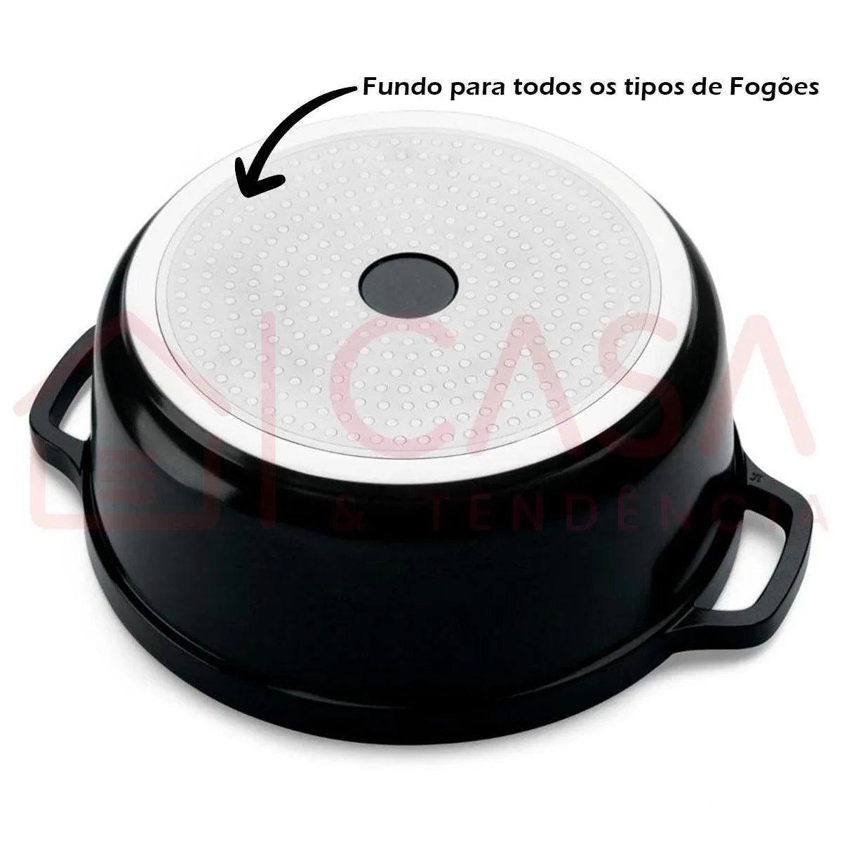CACAROLA REDONDA 25,4X11CM 4,3L PA9000-24PR HERCULES NA COR PRETA - Loja Do Thor