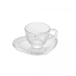 Conjunto 4 Xícaras de Chá Com Pires Coração Pearl 180ml - Loja Do Thor