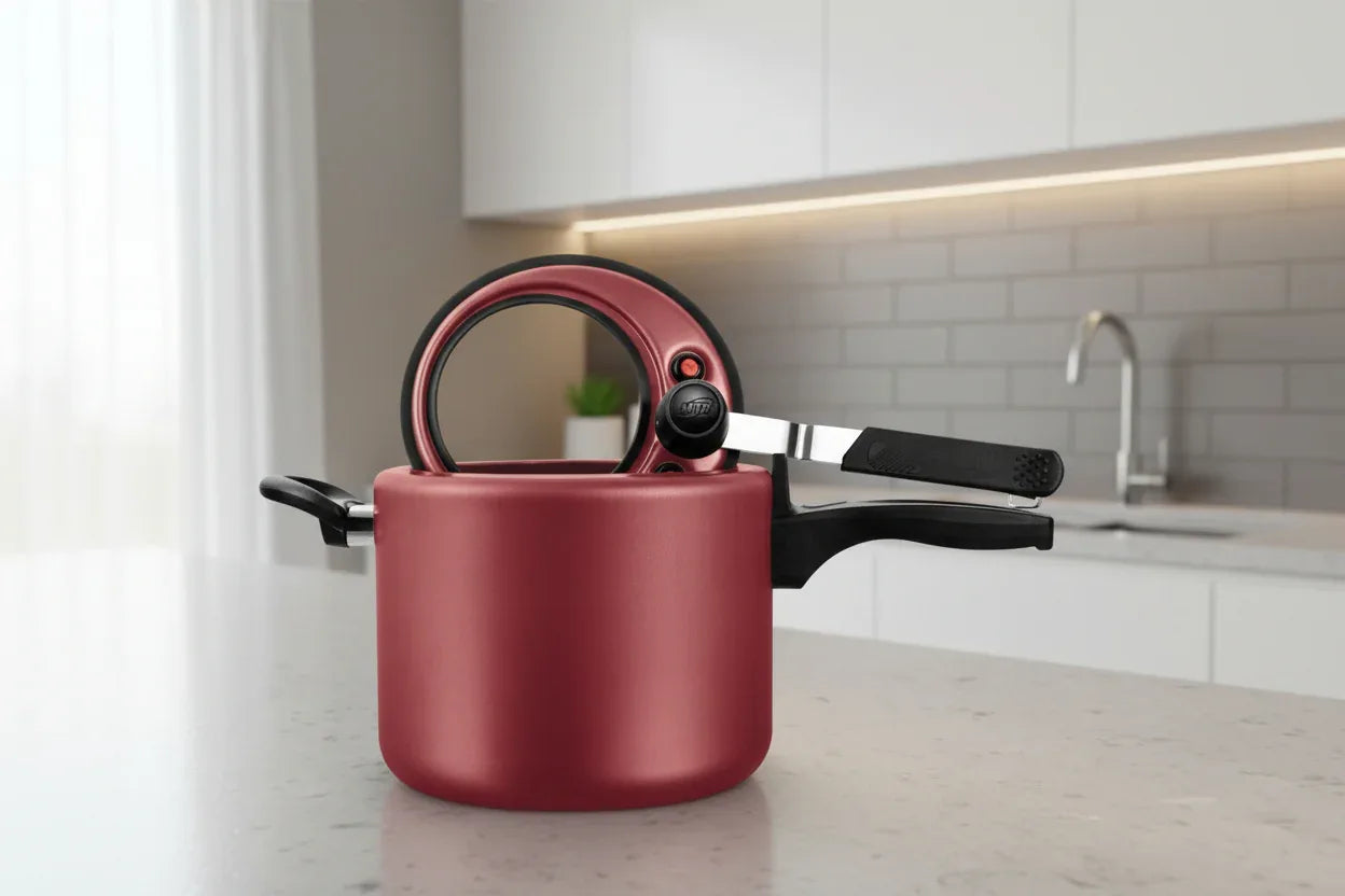 Panela de Pressao Antiaderente 4,5 Litros Com Visor Cereja 6033 - Loja Do Thor