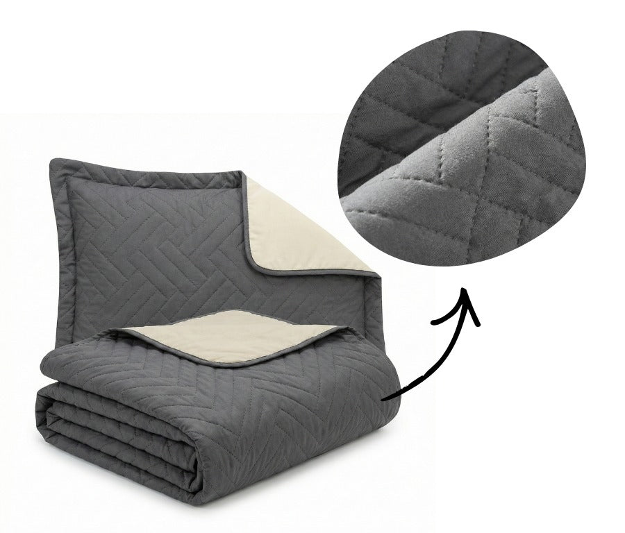 Jogo De Cobre Leito Casal 3 Peças  Classic Cinza - Rio Home