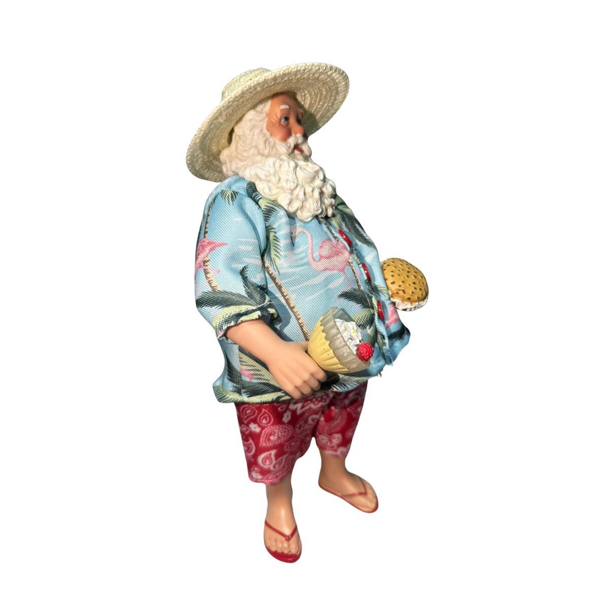 Papai Noel Praiano Chapeu e Chinelo 28cm