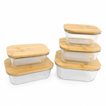 Conjunto Potes Hermeticos Quadrado e Retangular Bambu -Mori