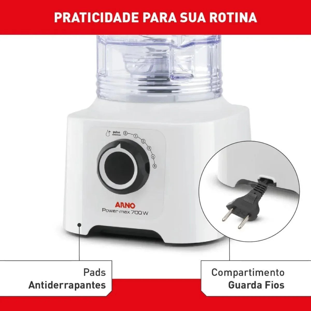Liquidificador Arno Power Max LN51 5 Branco - 127V - Loja Do Thor