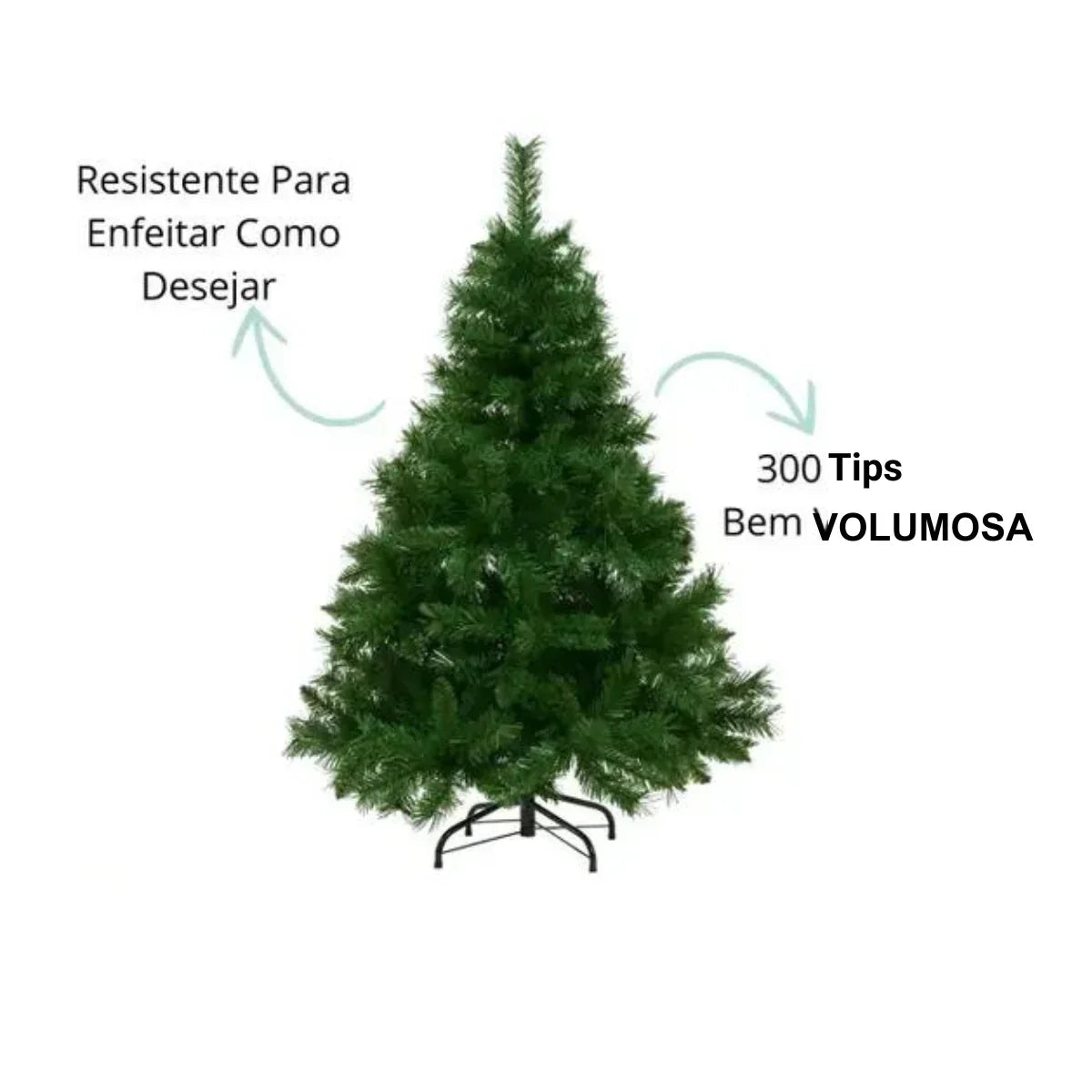 Arvore Natal New Michigan 300 TIPS C/Base Metal 1,2m- 58785 - Loja Do Thor