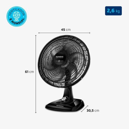 Ventilador de Mesa Mondial 6 pás VSP-40-B