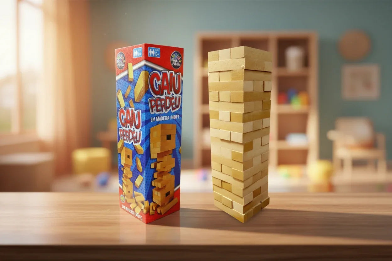 Jogo Caiu Perdeu De Madeira 54 Pecas - Pais E Filhos - Loja Do Thor