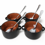 Kit 4 Cocottes  310ml + 4 Colheres de Inox 20,5cm  – Wellmix