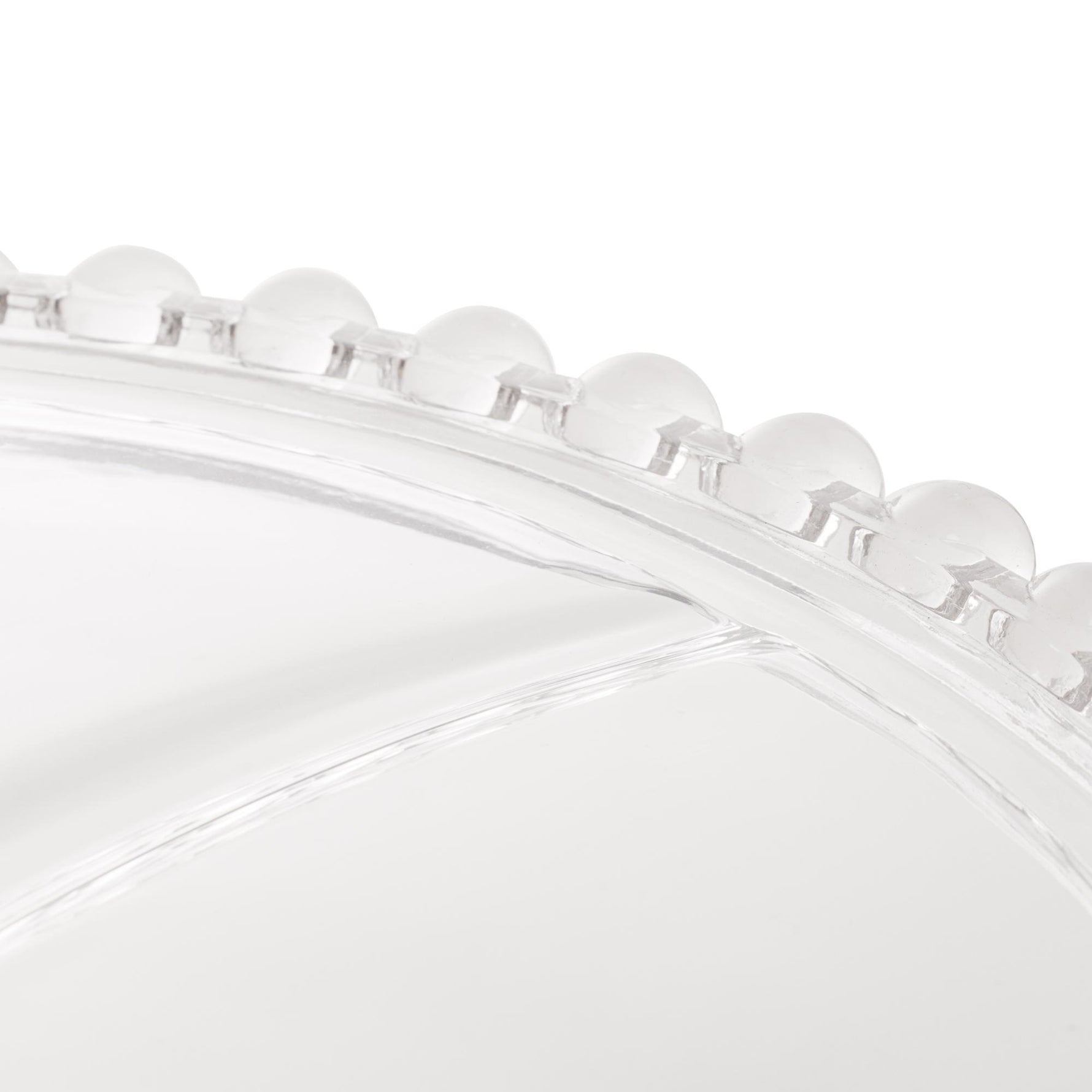 PRATO P/BOLO CRISTAL DE CHUMBO C/PE E TAMPA PEARL 31x25cm