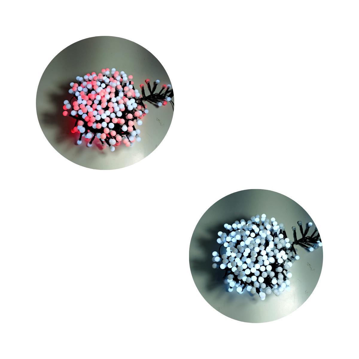 Festao 400 Leds Bolinhas Branco E Vermelho Pisca Com Memoria