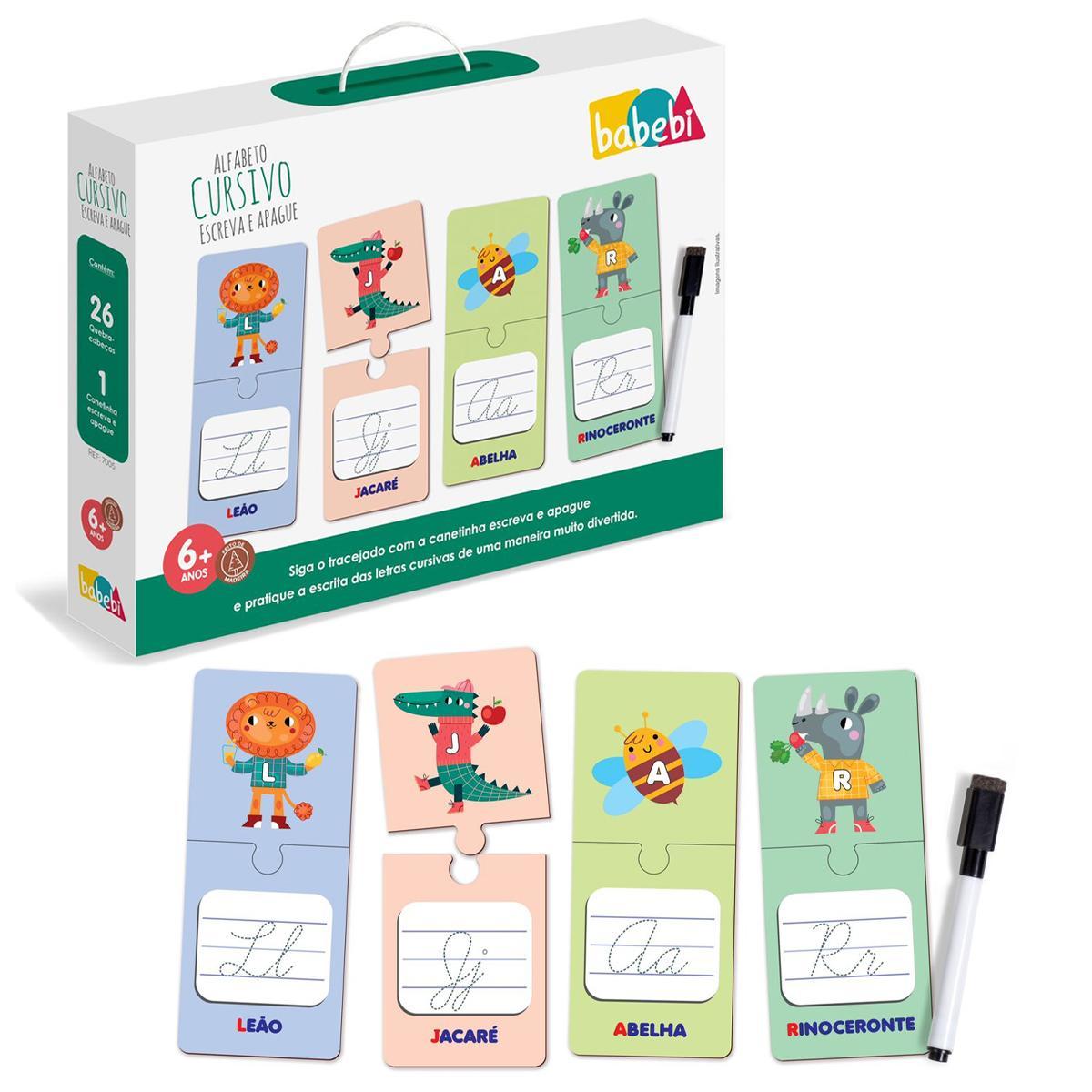 Jogo Alfabeto Cursivo Escreva Apague Letramento Educacao Infantil