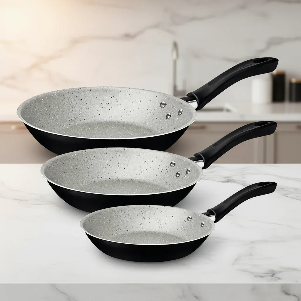 Jogo de Frigideiras Alumínio 3Pçs Linz Tramontina -Preto - Loja Do Thor