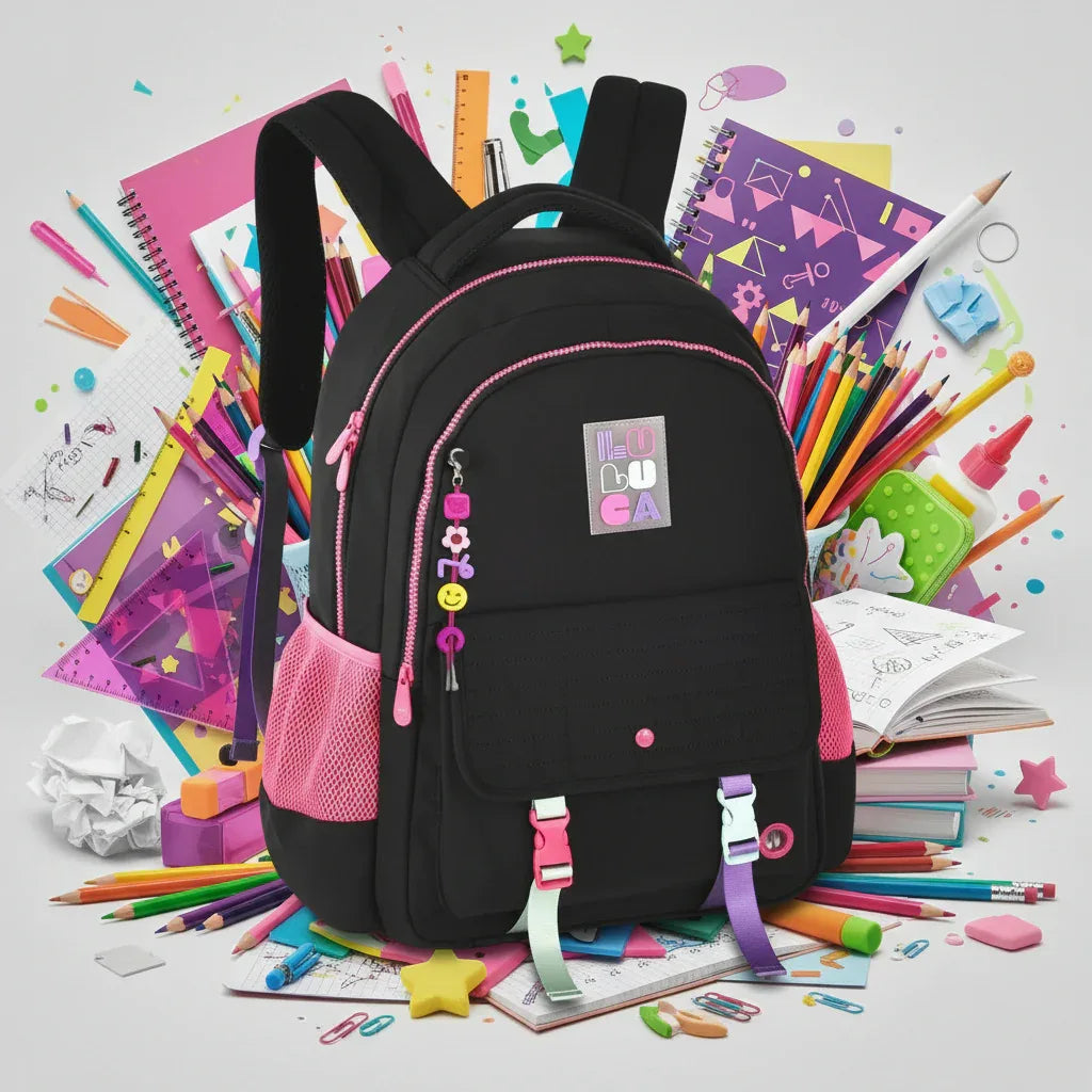 Mochila De Costas 17 Luluca Preto Clio Style Lu24601 - Loja Do Thor