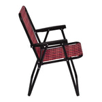 Cadeira De Praia Alta Xadrez Vermelho Carmin Mor + Brinde - Loja Do Thor