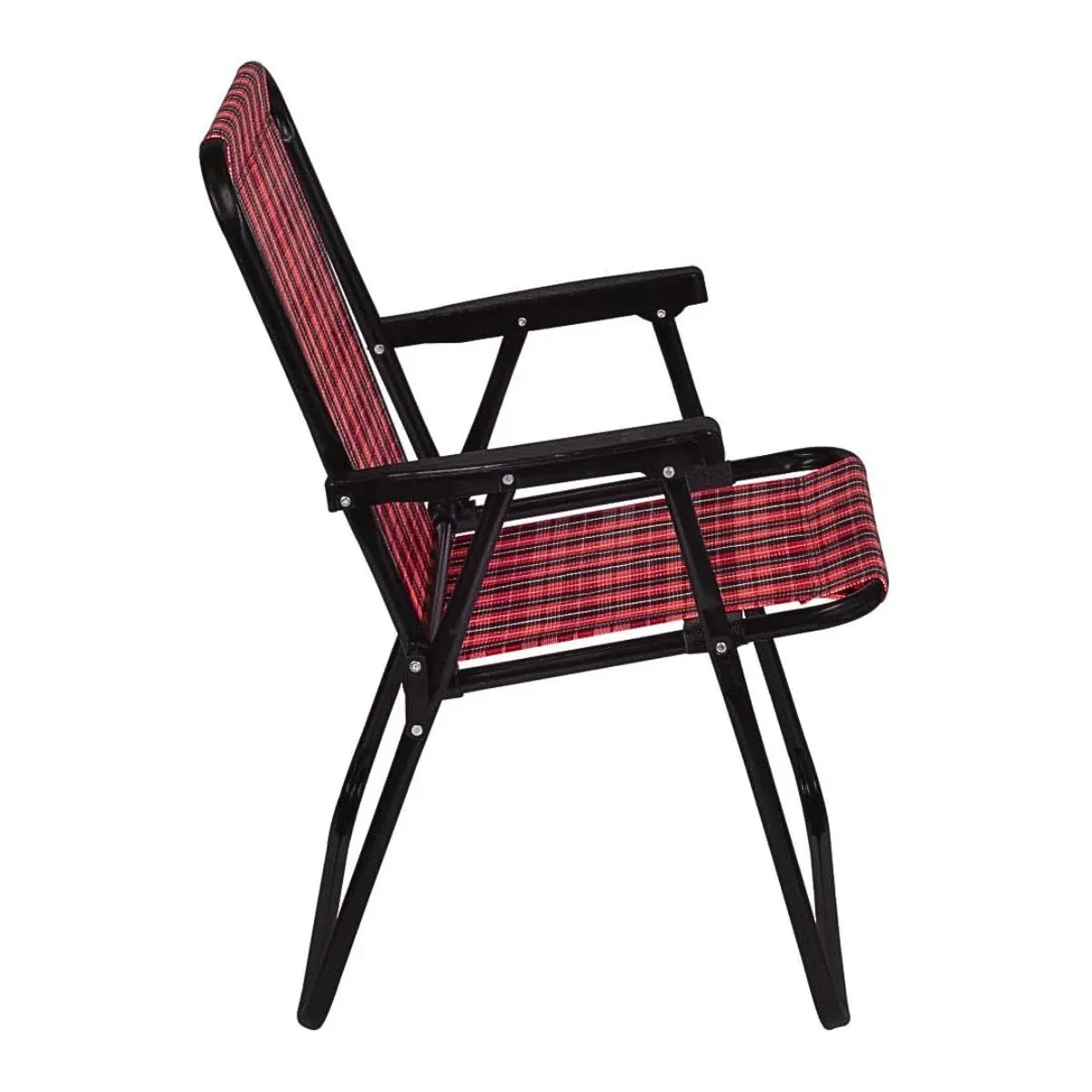 Cadeira De Praia Alta Xadrez Vermelho Carmin Mor + Brinde - Loja Do Thor