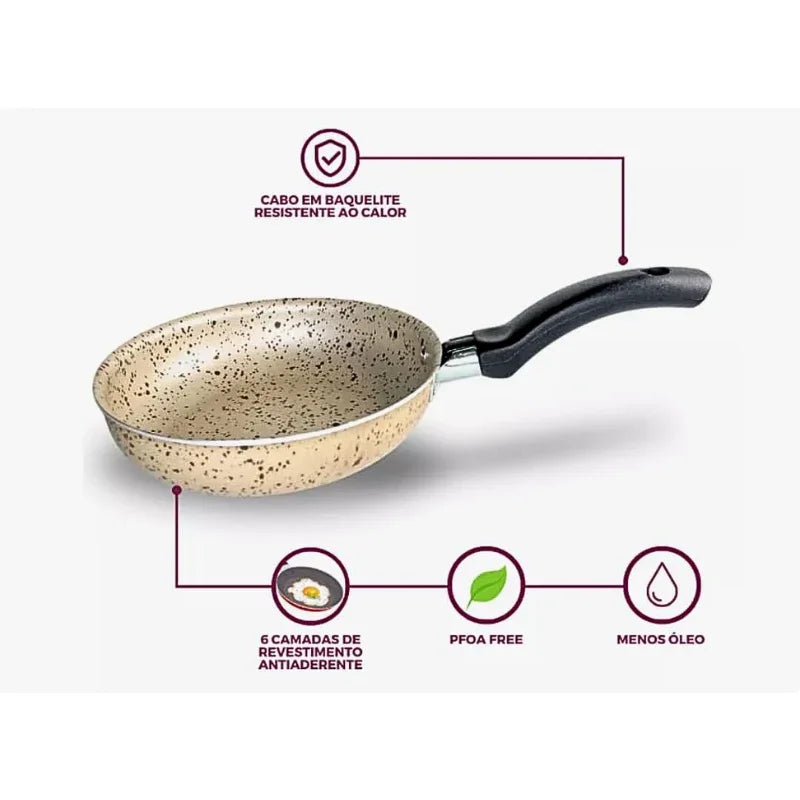 Frigideira de Ovo Colore Stone 14cm Bege - Alegrete - Loja Do Thor